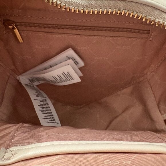 Heart-Shaped Quilted Light Pink ALDO Crossbody Bag With Gold-Tone Hardware - Picture 7 of 14